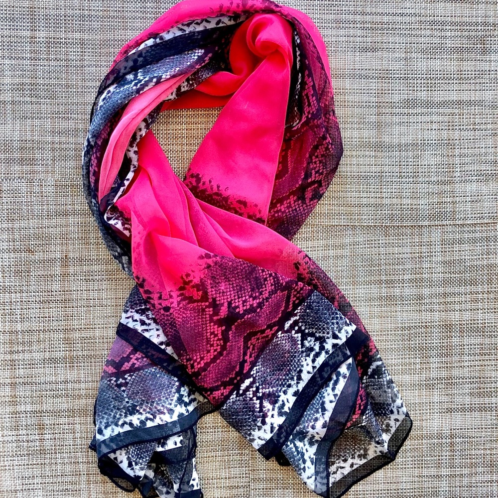 Pink Snake Skin Scarf